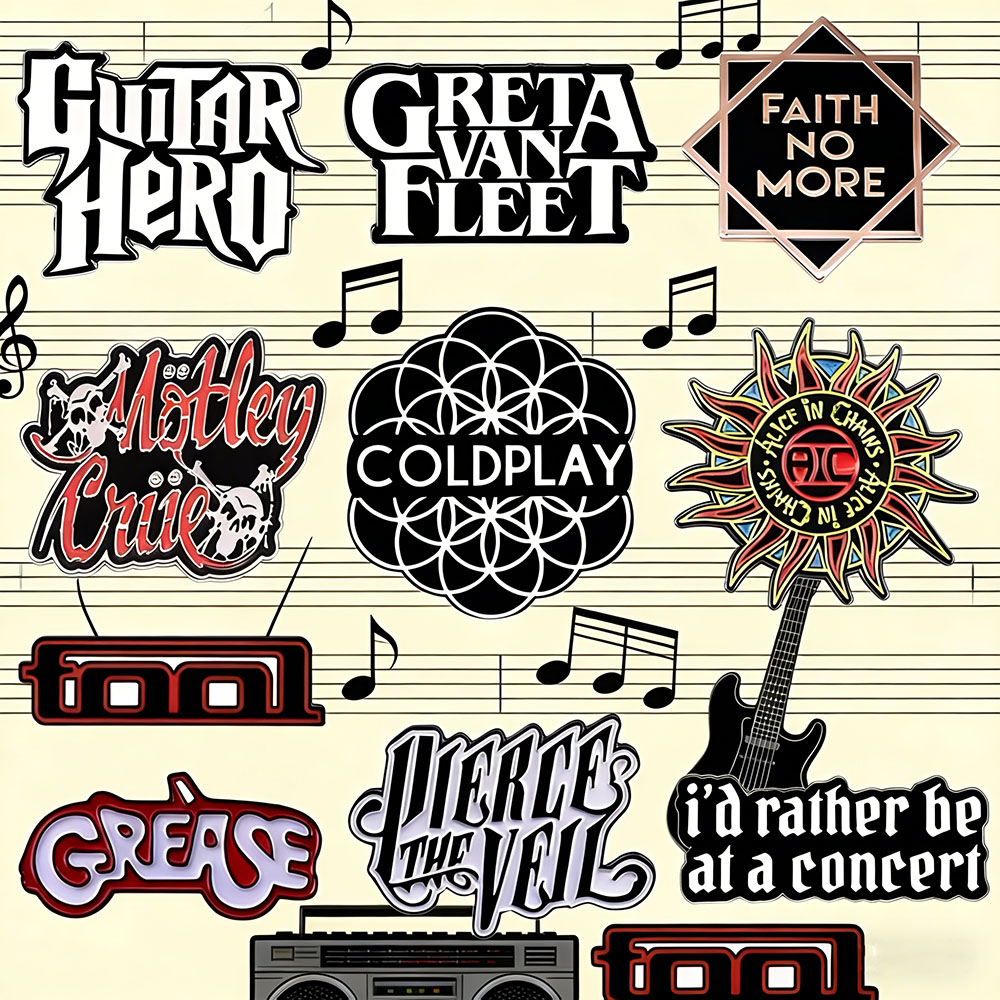 Heavy Equipment Logo - Müzik Logosu Broş Klasik 80'ler Ağır